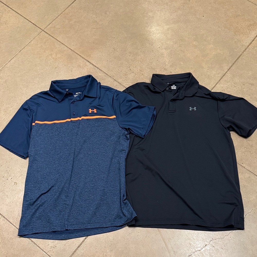 Under Armour Navy and Black Polo Shirts